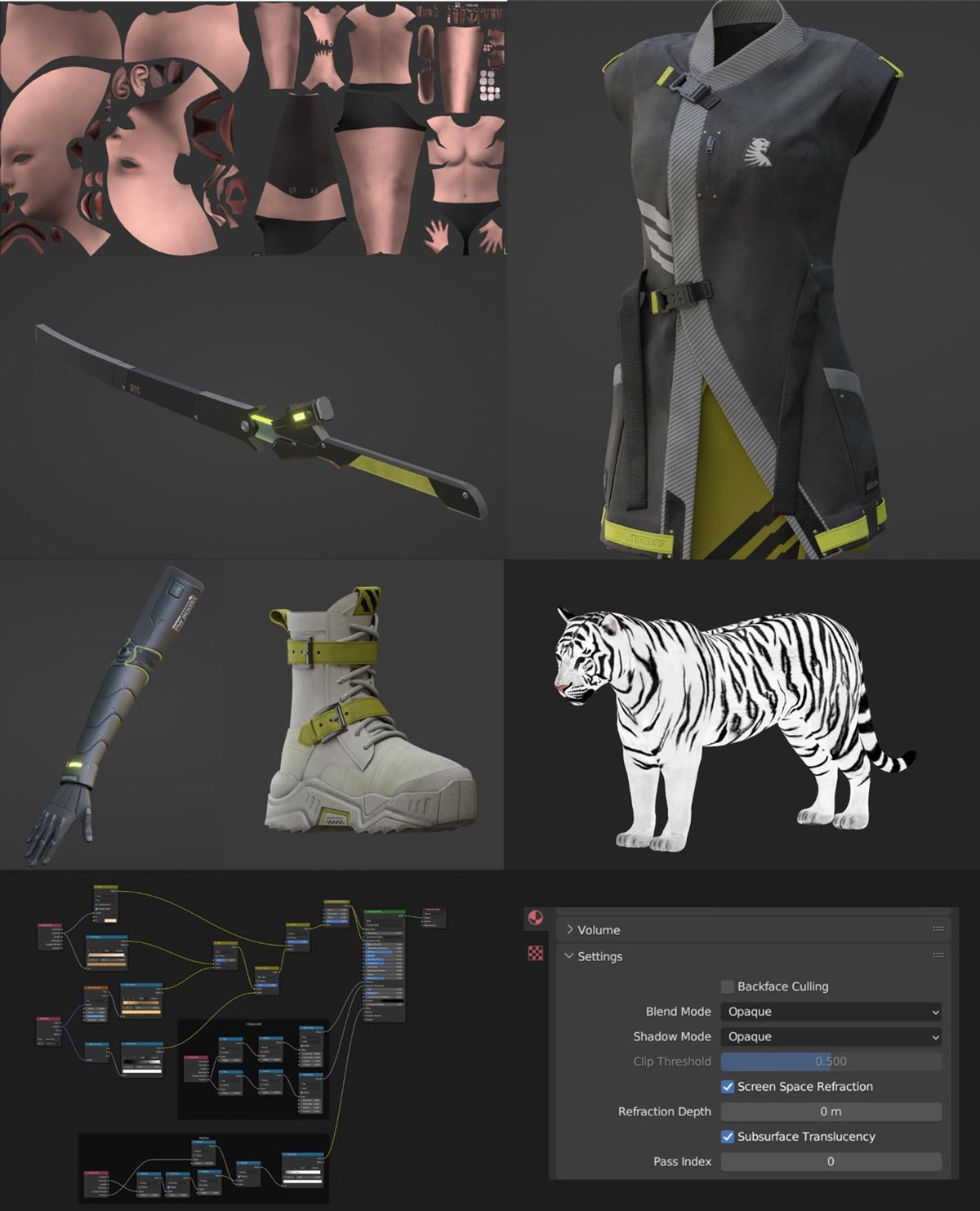 Tigress in the Woods Texturing Process