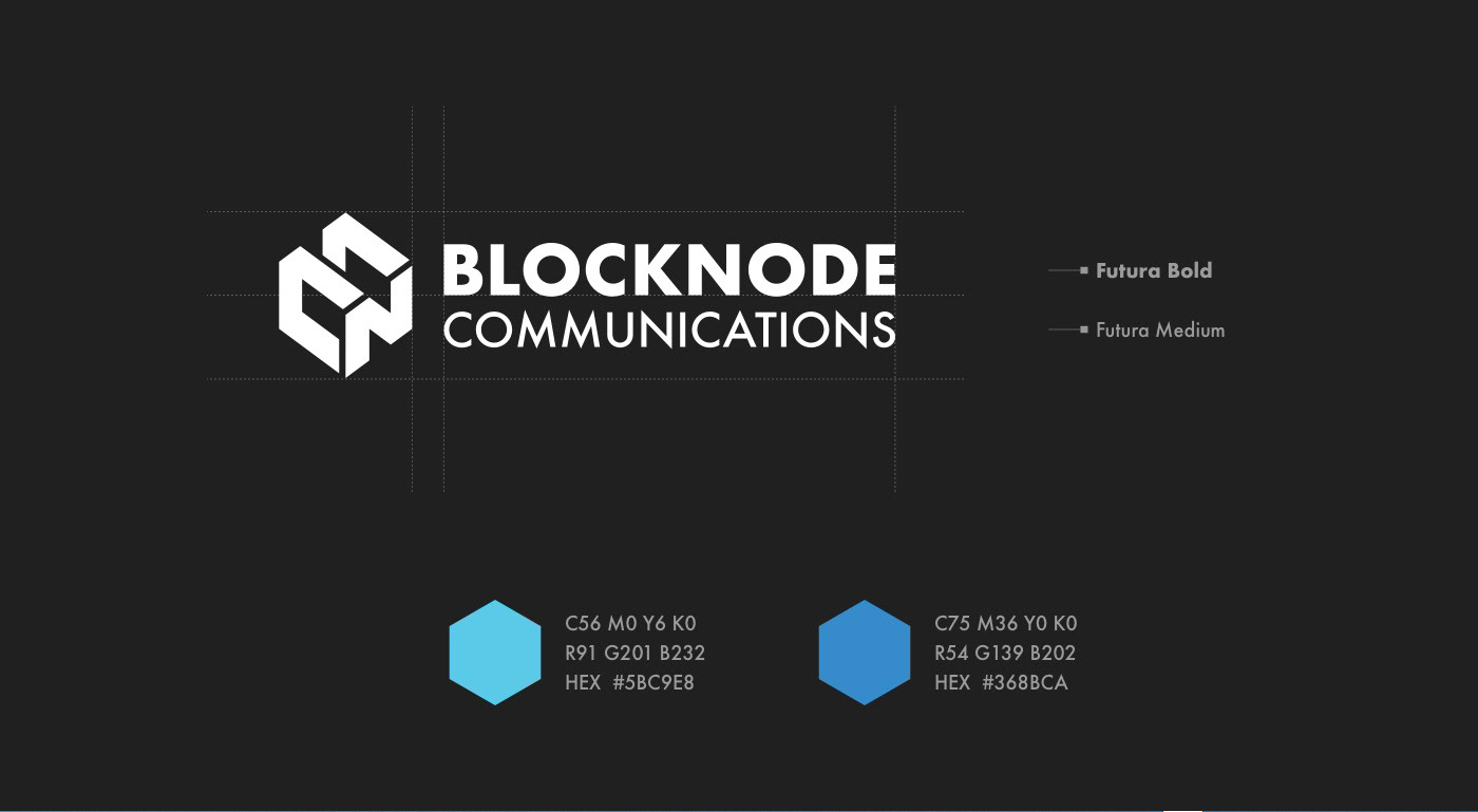 Blocknode Communication Logo Typography and Color