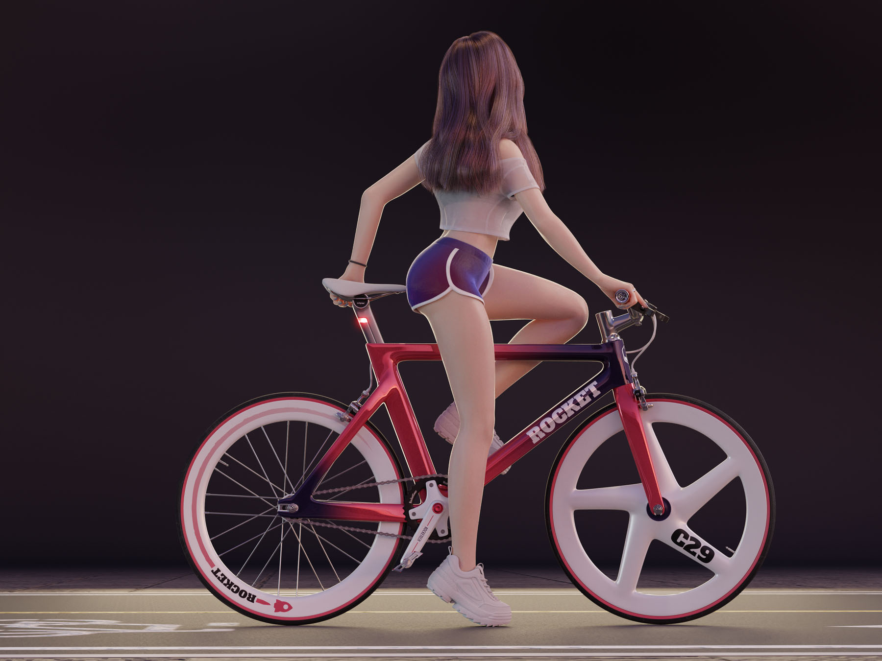 Cycling Girl Side Shot