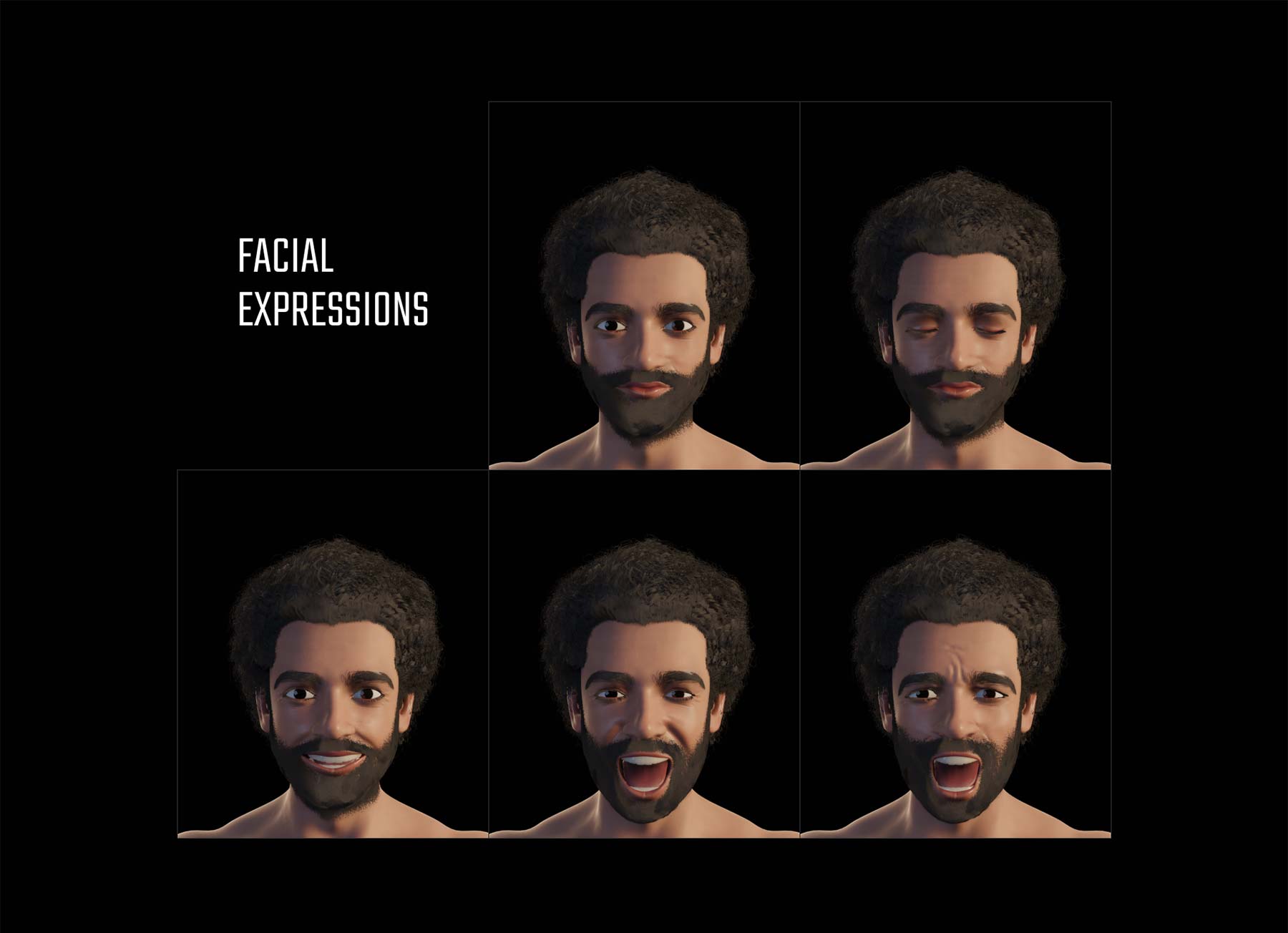 Salah Character Facial Expressions