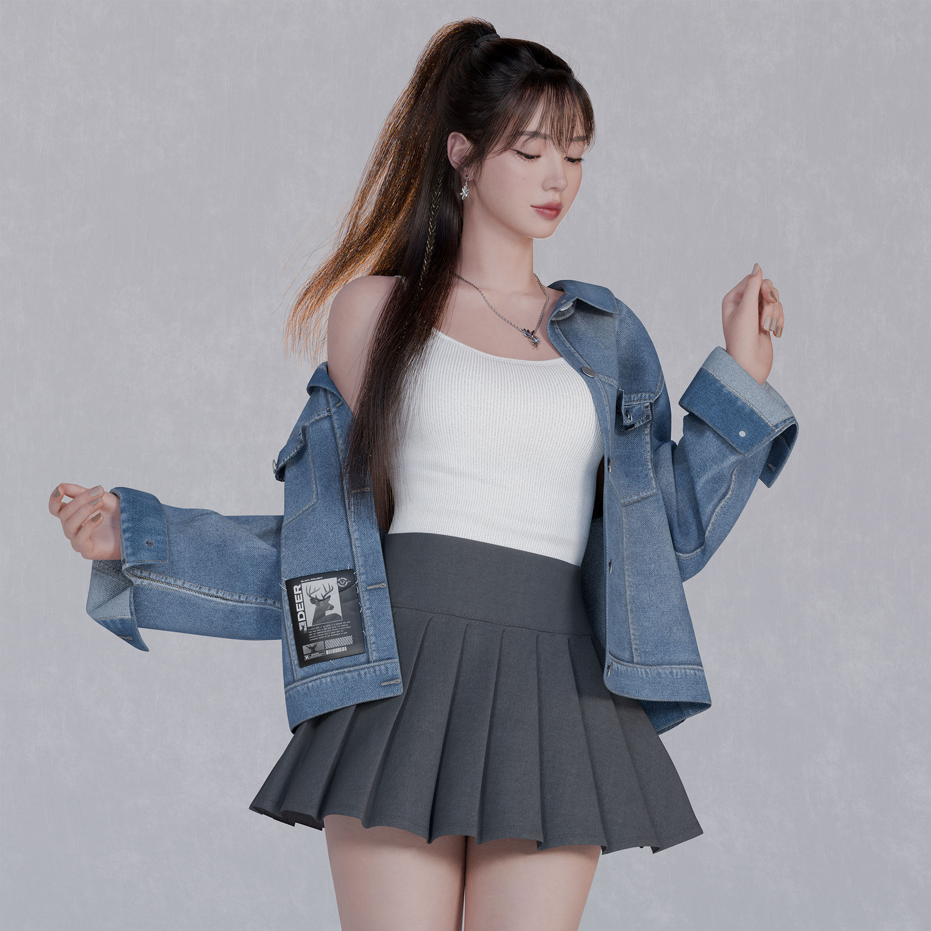 Girl in Denim Turning around